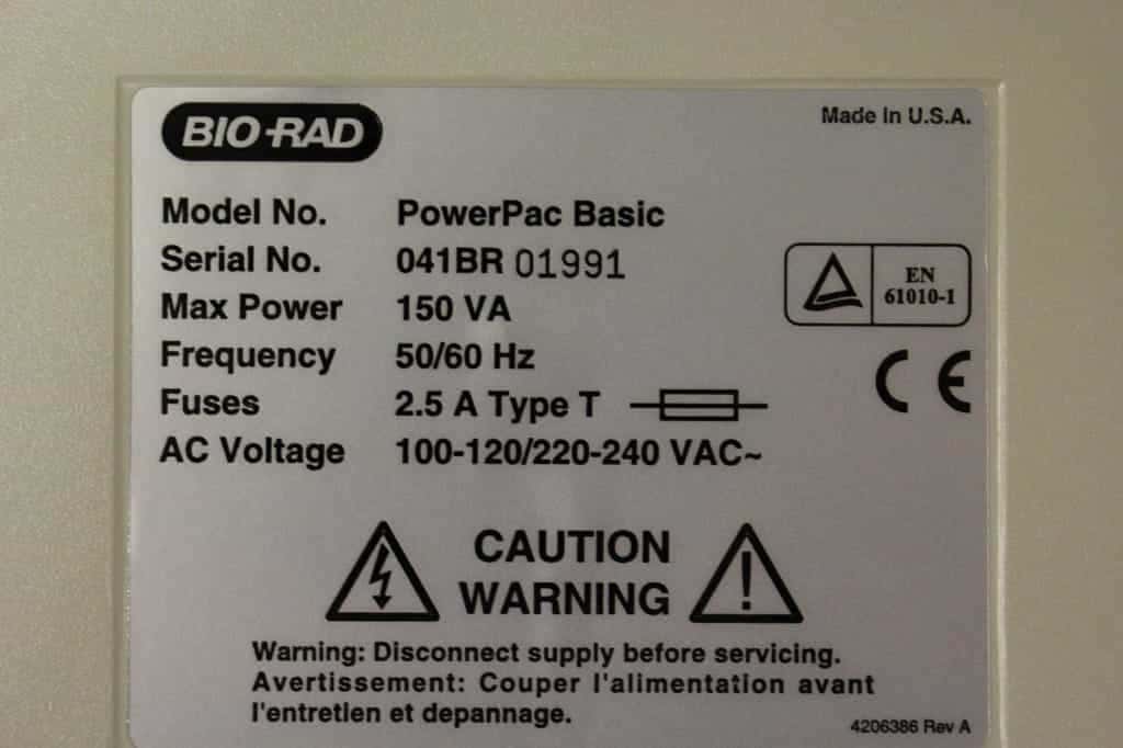 Bio Rad Power Pac Basic Voeding LabMakelaar Benelux