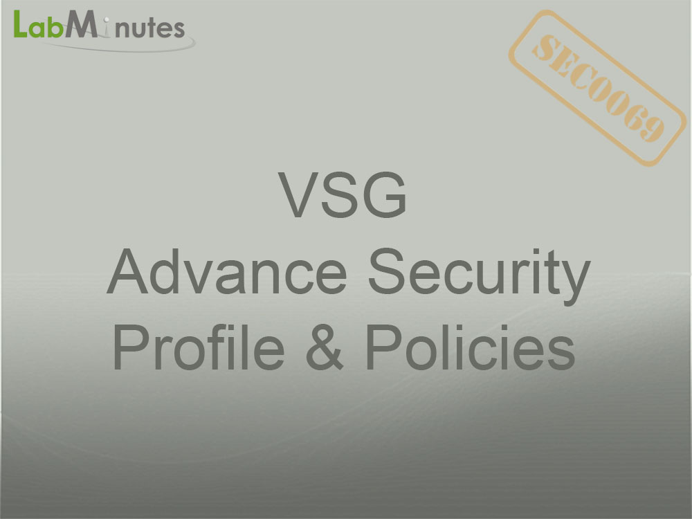 SEC0069 VSG Advance Security Profile and Policies Lab Minutes