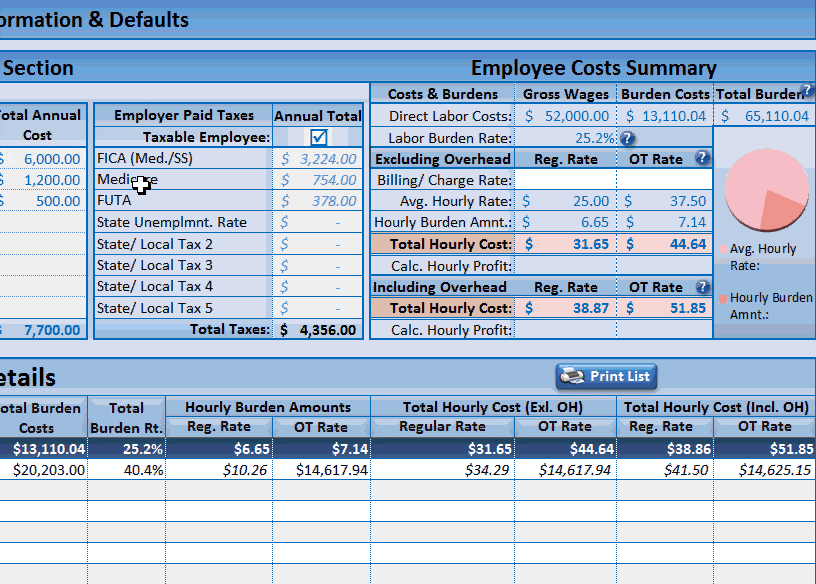 Free Trial Download Labor Burden Calculator Main Labor Burden
