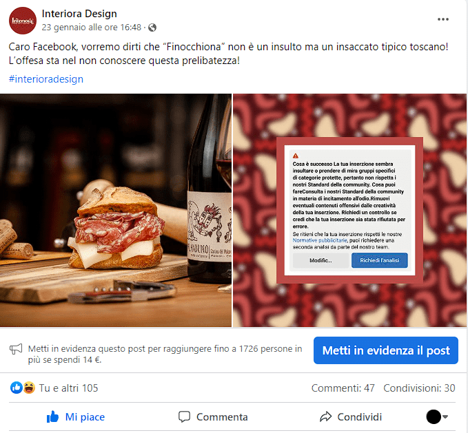 Finocchiona e Facebook la storia dell'insulto al panino toscano