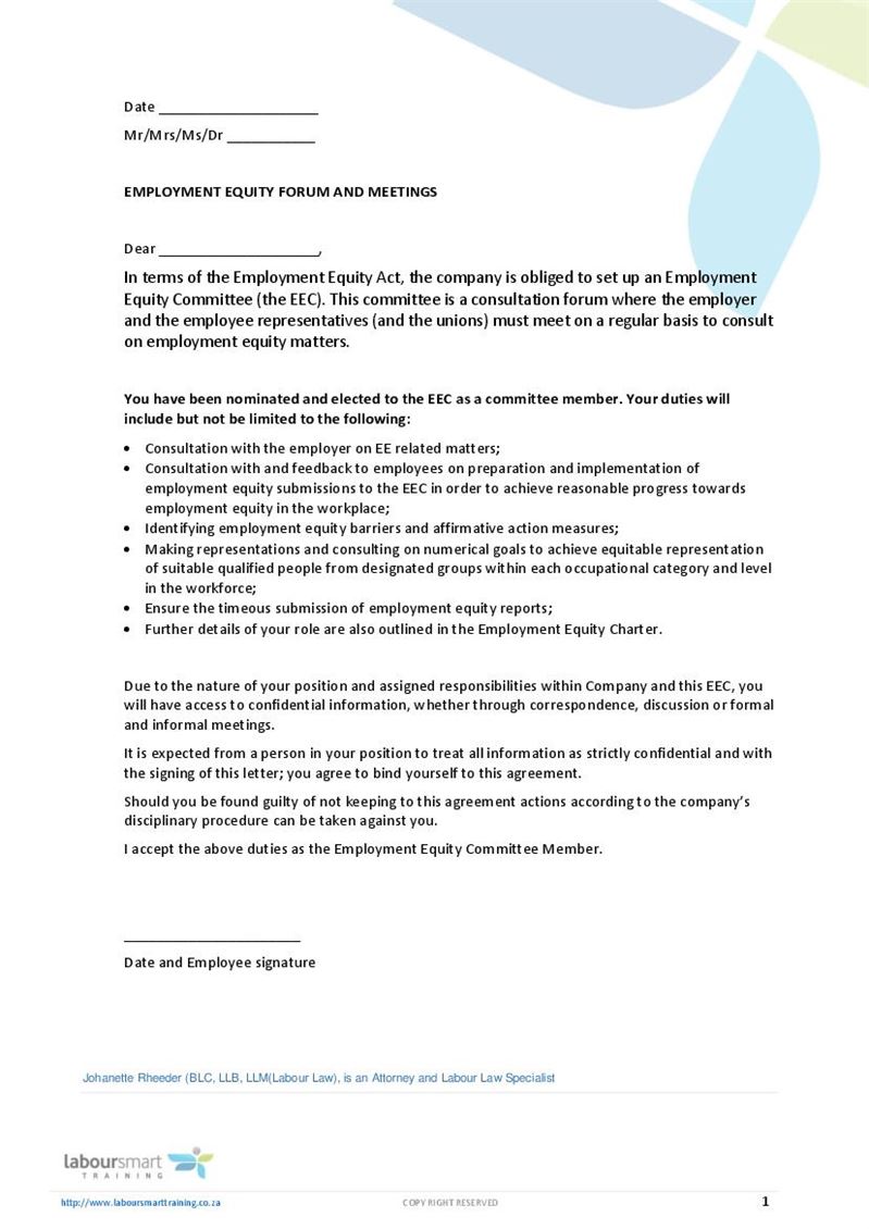 Letter Of Employment Template South Africa Cover Letter