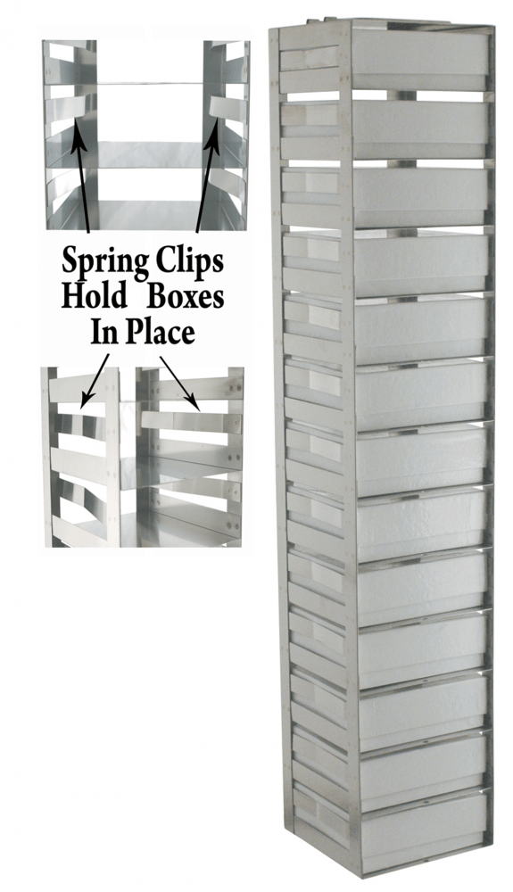Vertical Freezer Racks With Spring Lock for 2 Inch Boxes With 100 Cell