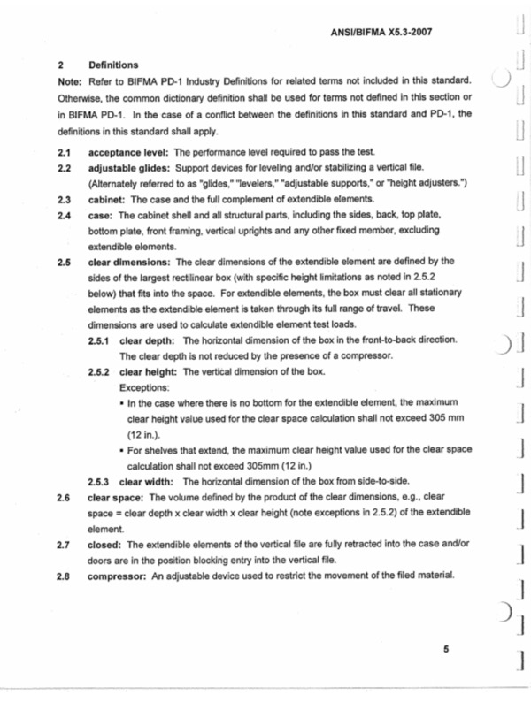 ANSI/BIFMA X 5.3 声明 ANSI/BIFMA X 5.3 标签 ANSI/BIFMA X 5.3 鉴定 ANSI/BIFMA