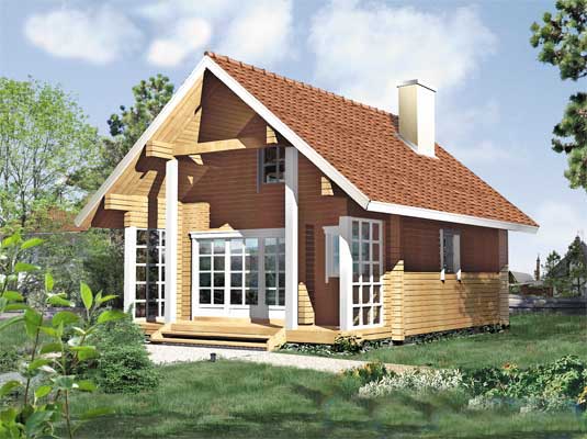 Casa de Madera en Malaga, modelo Cadiz, esta de 60M2 en 2 plantas. La