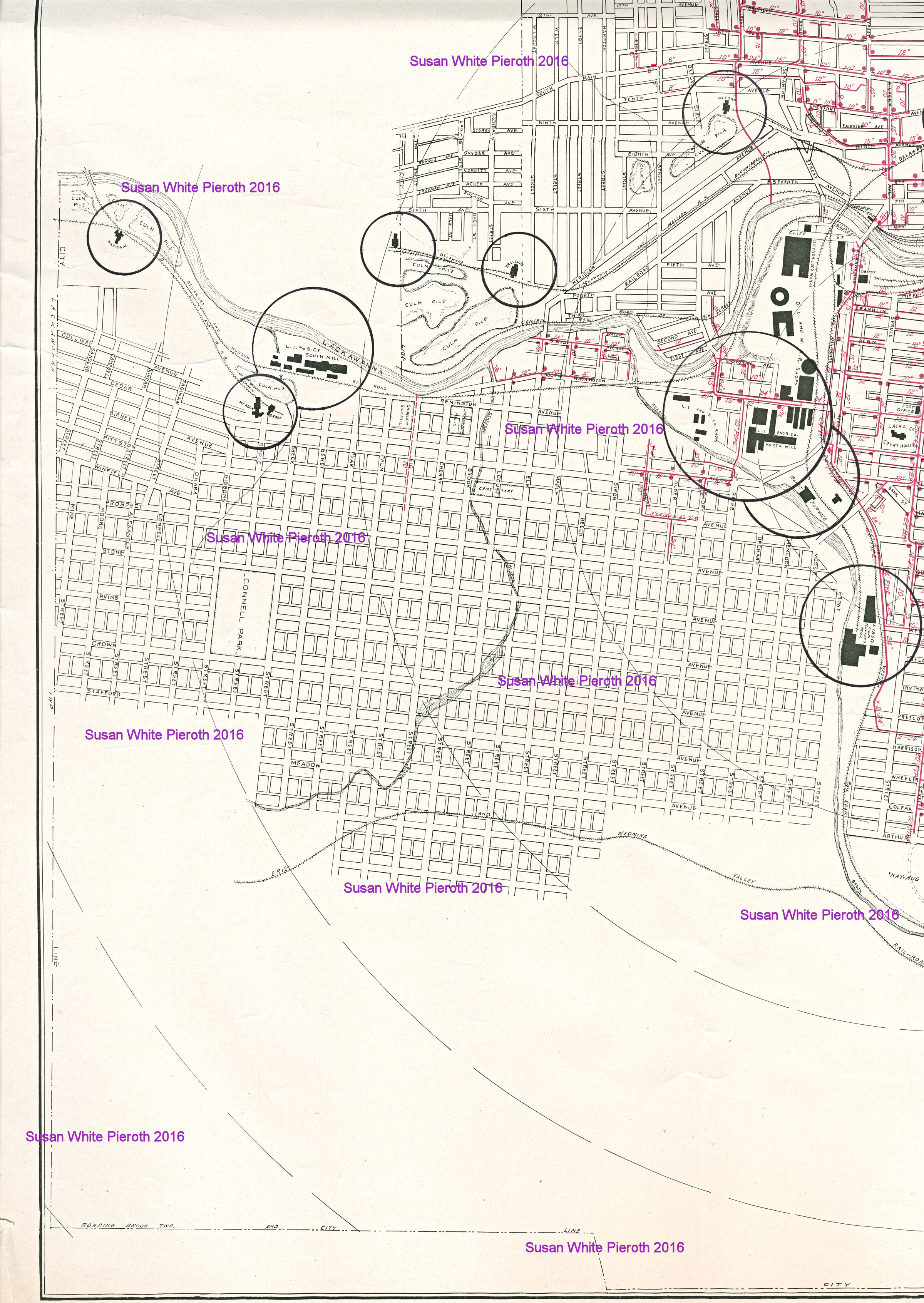 1900 General Map of Scranton, PA