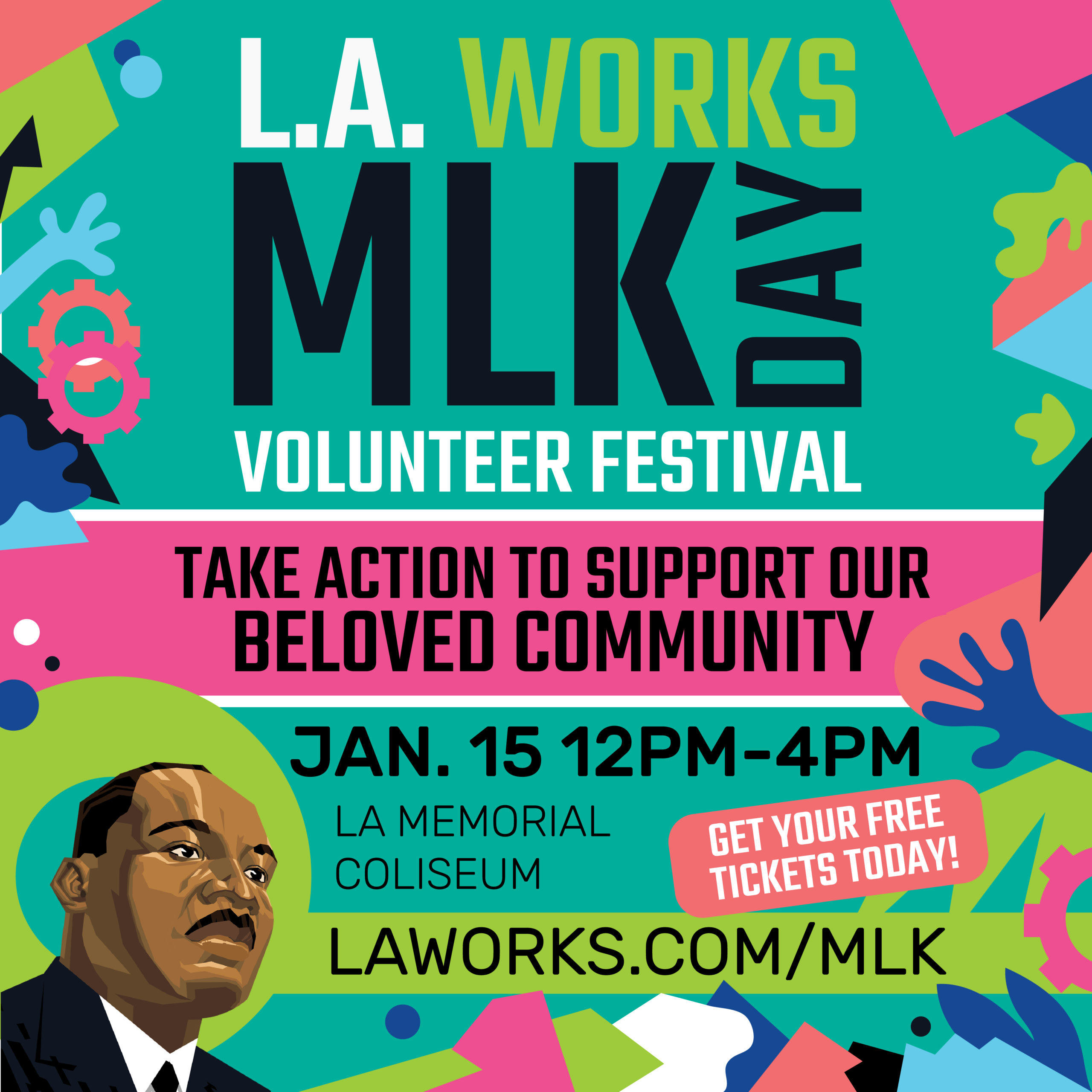L.A. Works MLK Day Volunteer Festival Los Angeles Coliseum