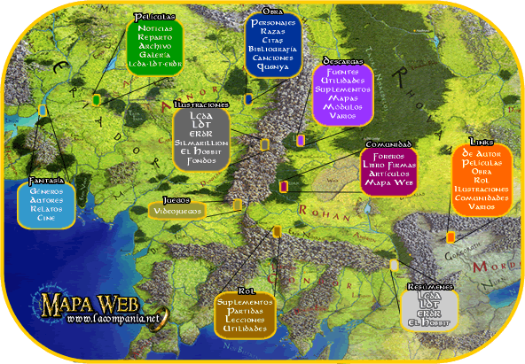 Mapa de la web · El Hobbit y El Señor de los Anillos · La Compañía