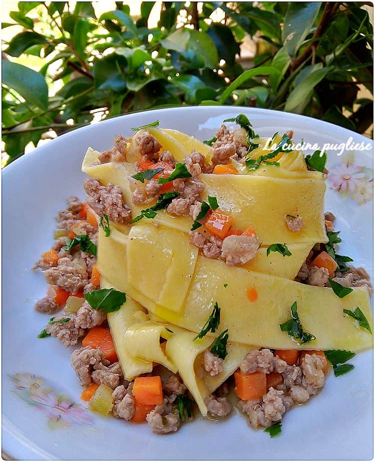 Pappardelle al ragù in bianco La Cucina Pugliese Cucina Tipica