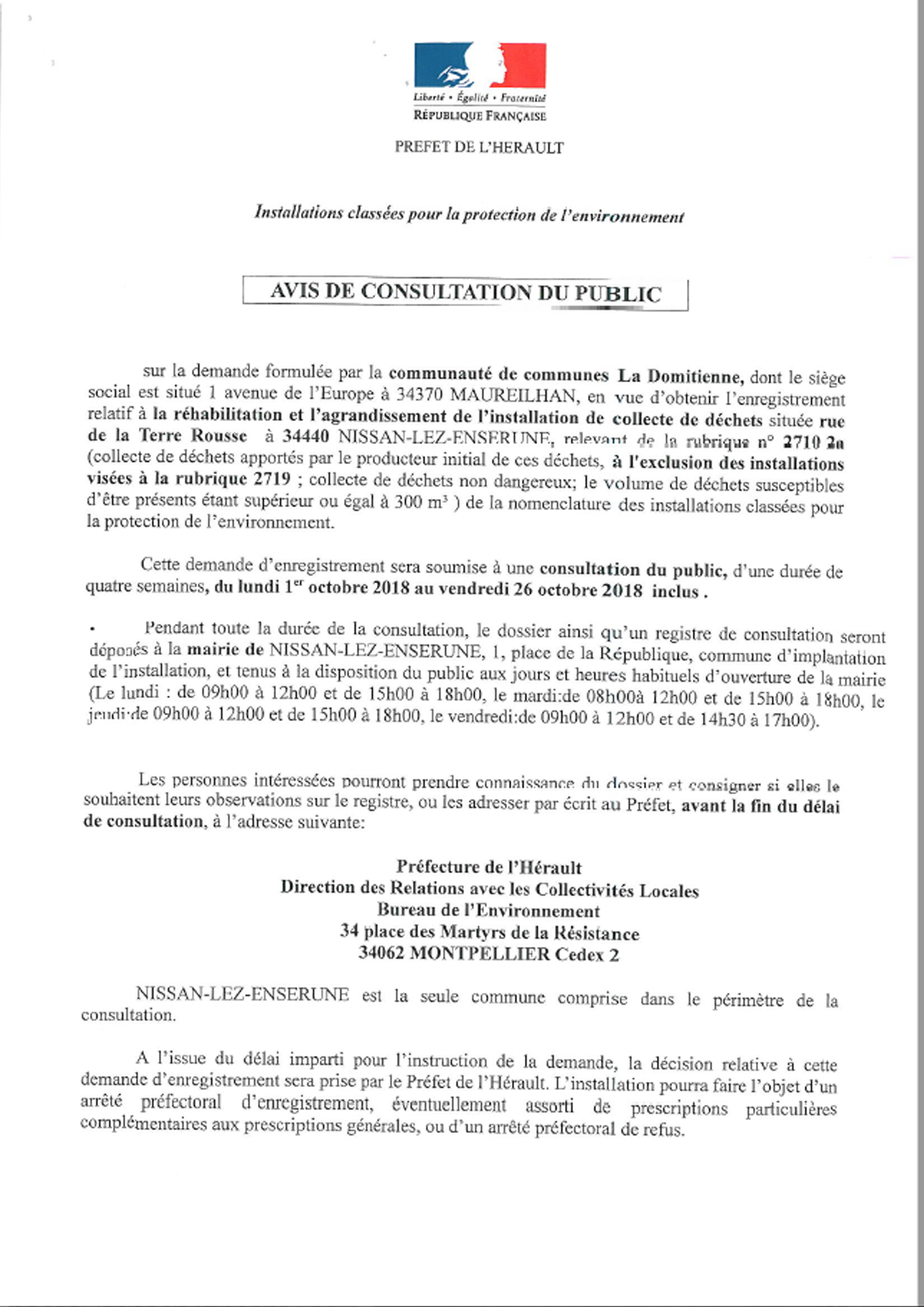 Déchèteries La Domitienne