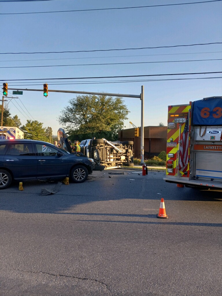 One Overturned at Greenfield and Route 340 Lafayette Fire Company