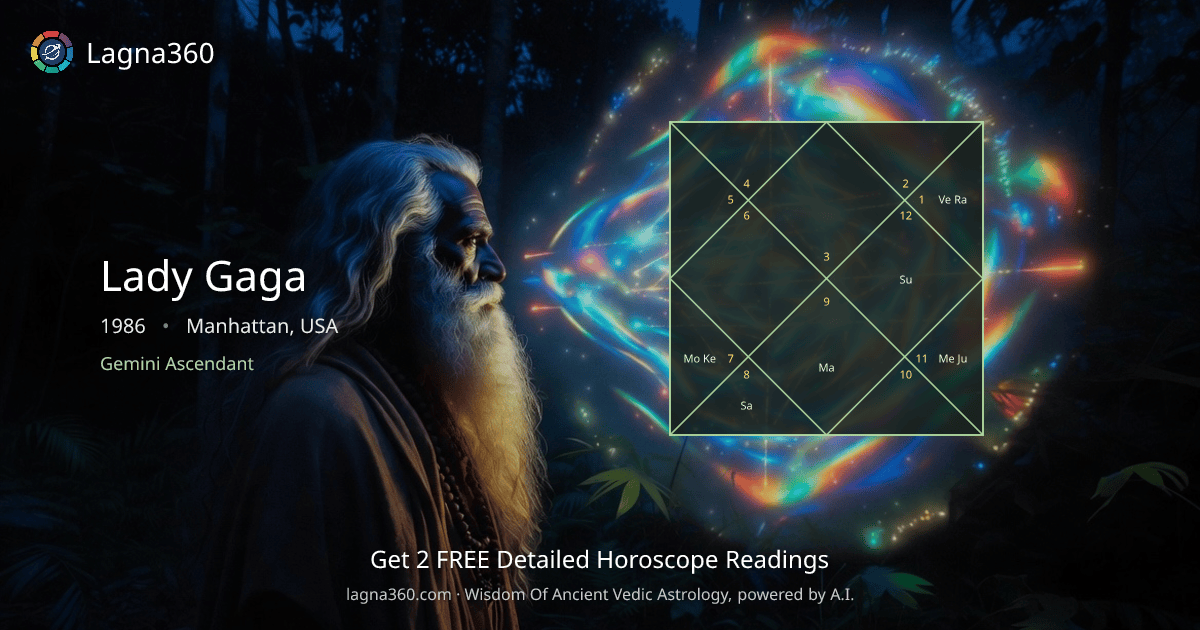 Lady Gaga Birth Chart &amp; Kundli Vedic Horoscope Analysis Lagna360