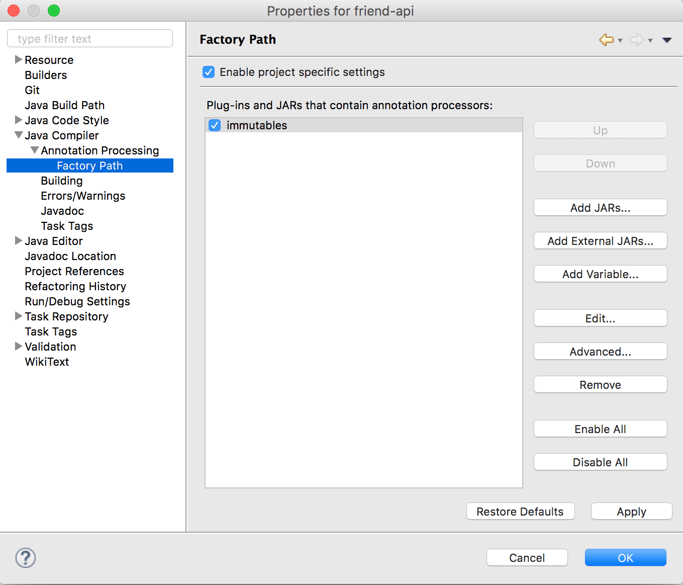 Lagom Set up Immutables in your IDE
