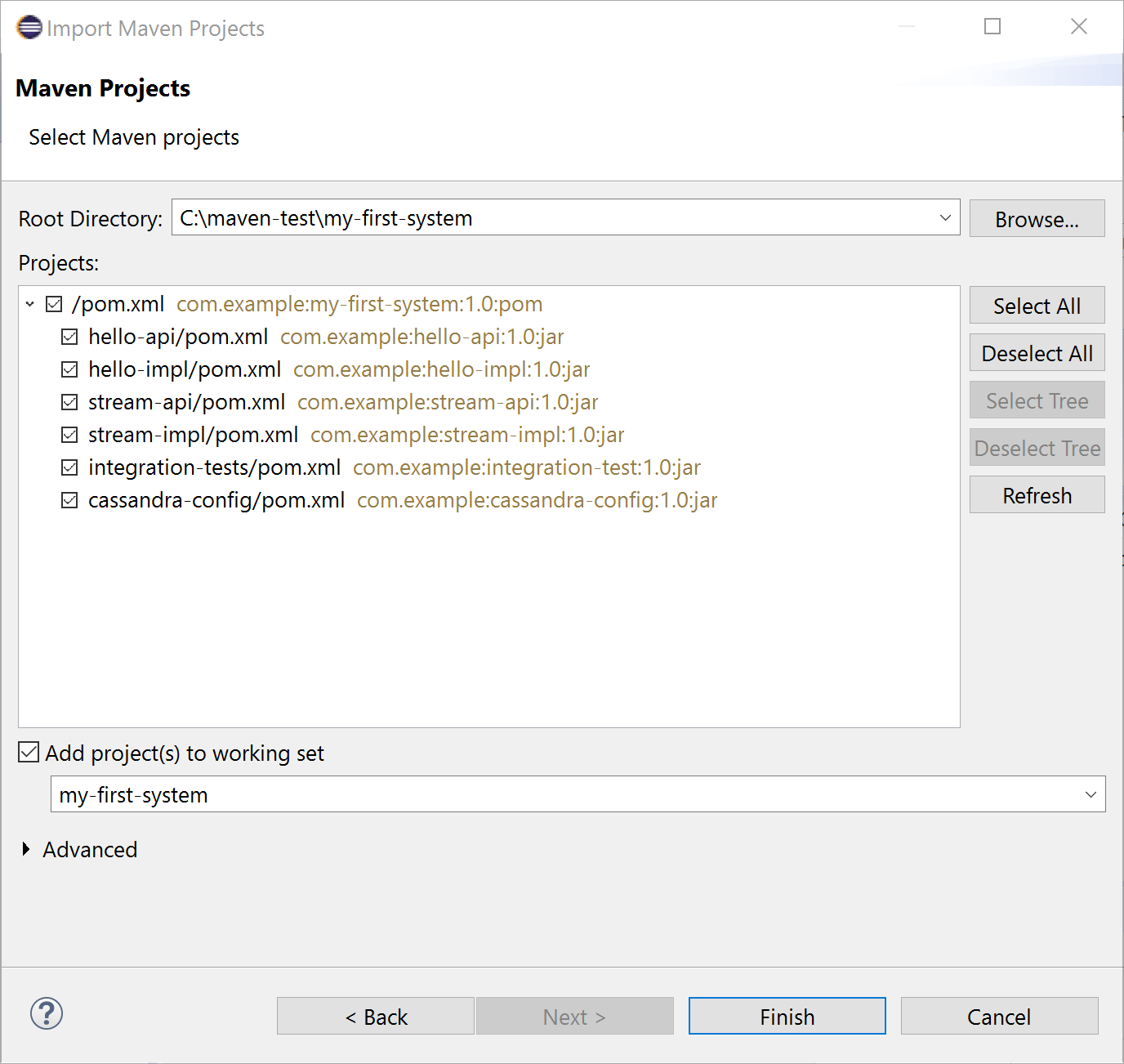 Lagom Importing an existing Maven project into Eclipse