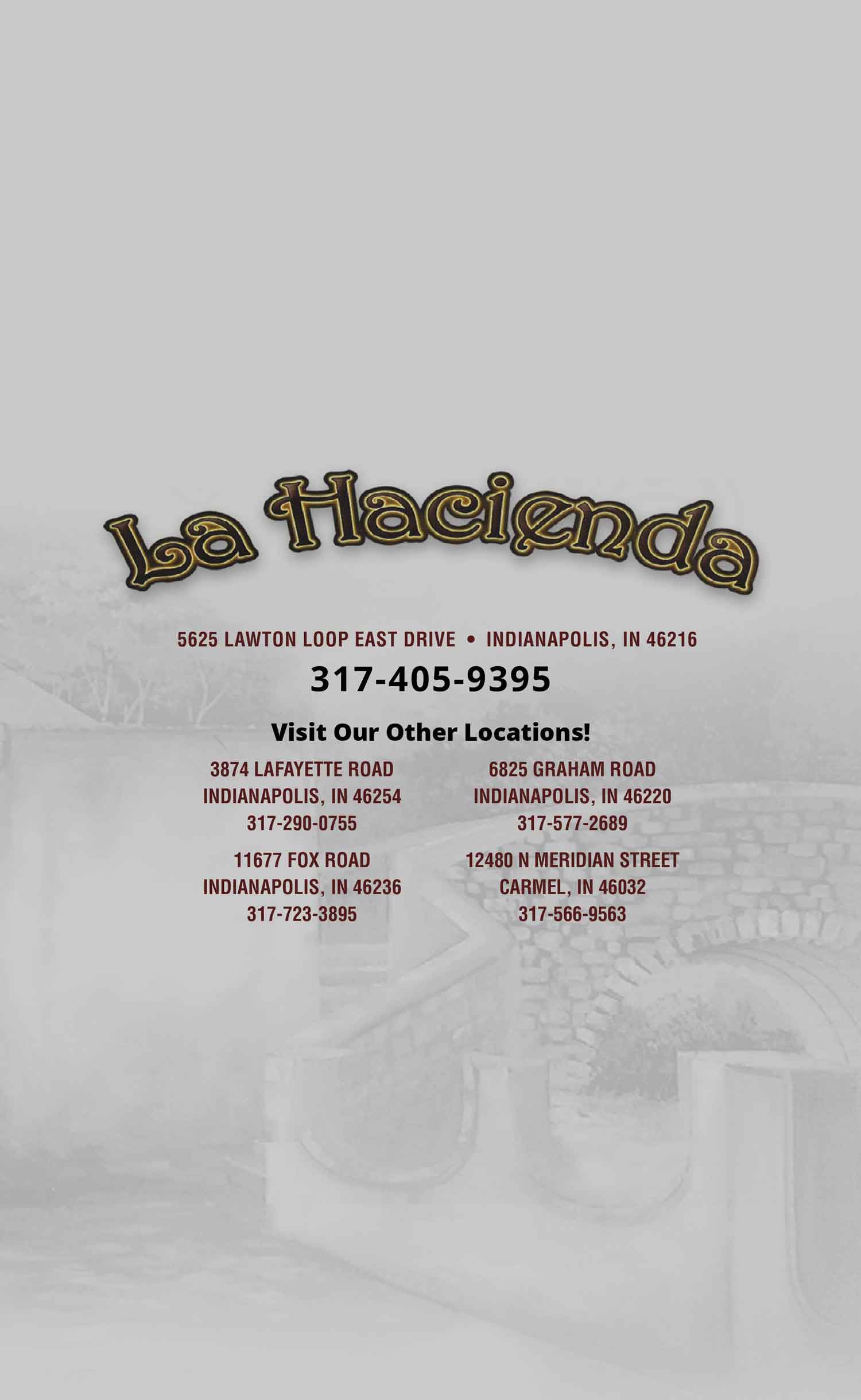 Our Menu La Hacienda 11 Mexican Restaurant