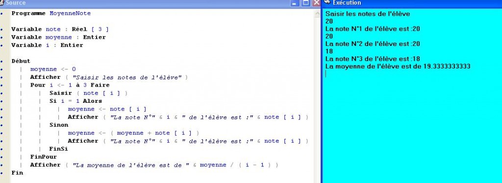 Exercice #4 Algorithme inverse les éléments d'un Tableau