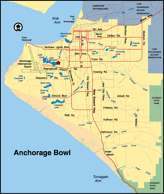 Lake Hood Inn Anchorage Driving Map