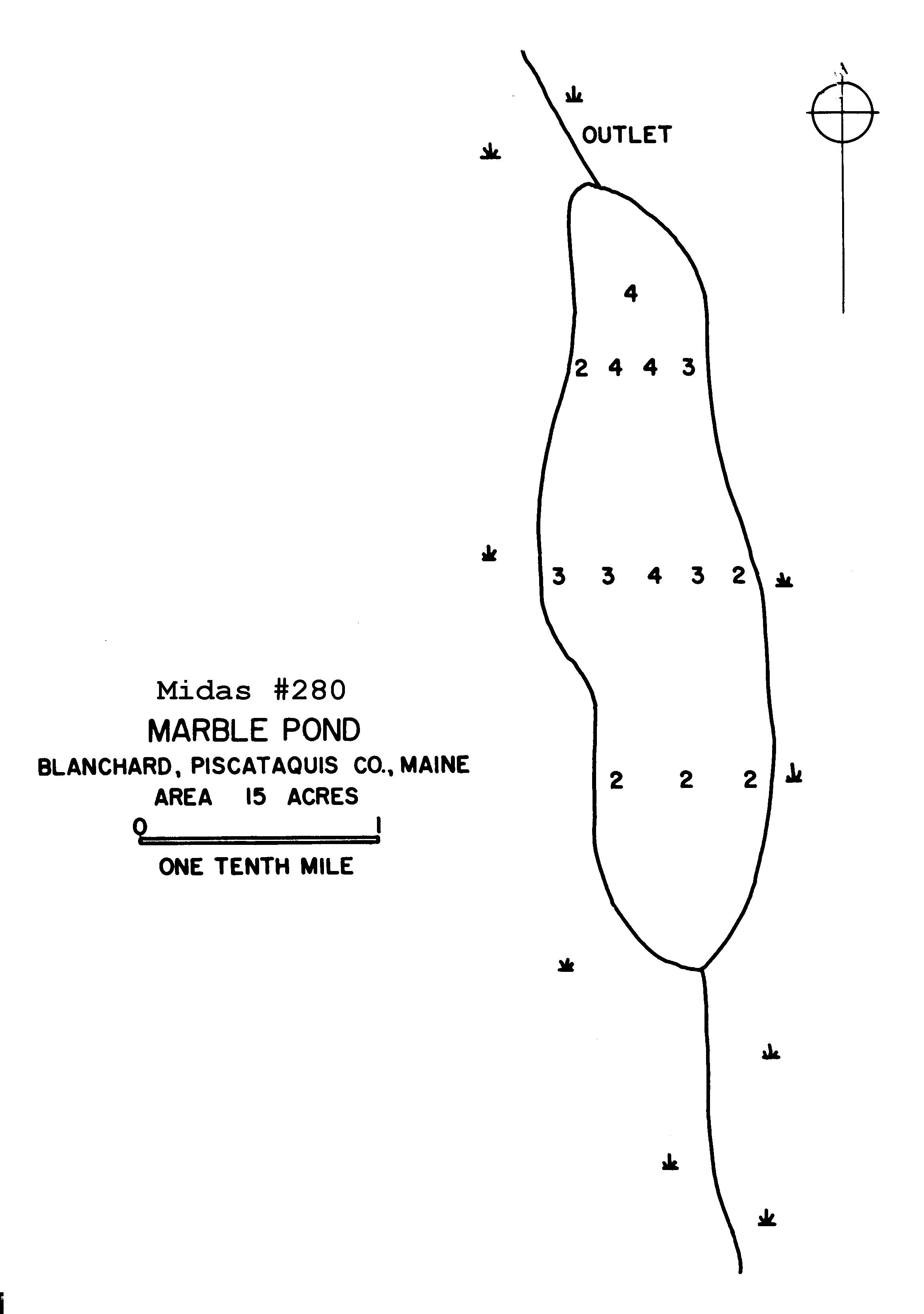 Lakes of Maine Lake Overview Marble Pond Blanchard Twp, Piscataquis, Maine