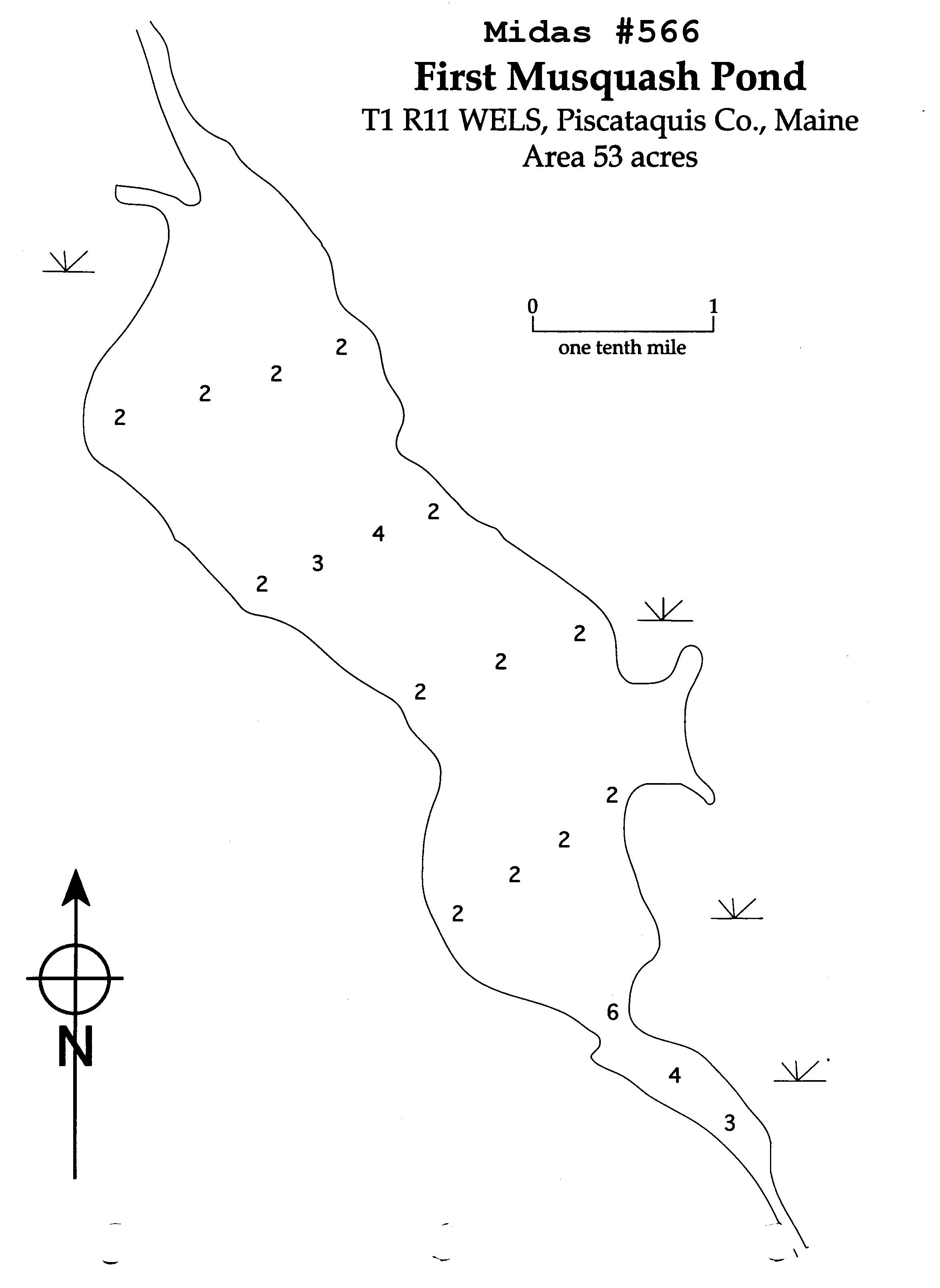 Lakes of Maine Lake Overview First Musquash Pond T1 R11 WELS, Piscataquis, Maine