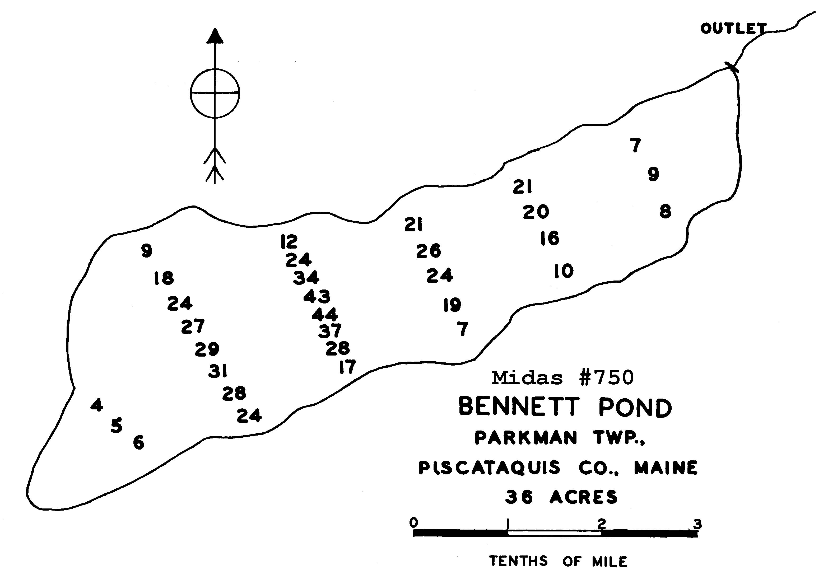 Lakes of Maine Lake Overview Pond Parkman, Piscataquis, Maine