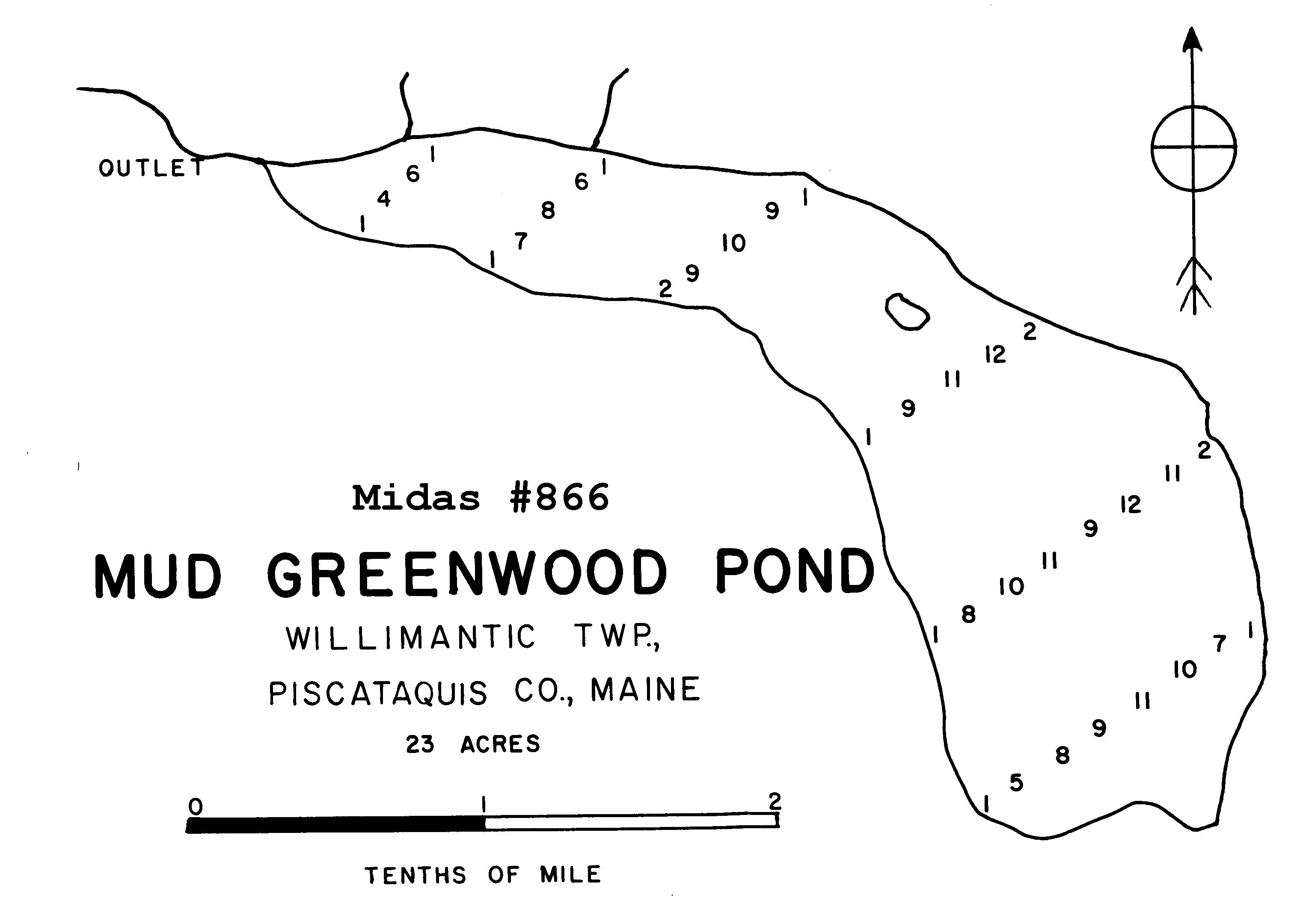 Lake Monitoring Mud Greenwood Pond Willimantic, Piscataquis, Maine
