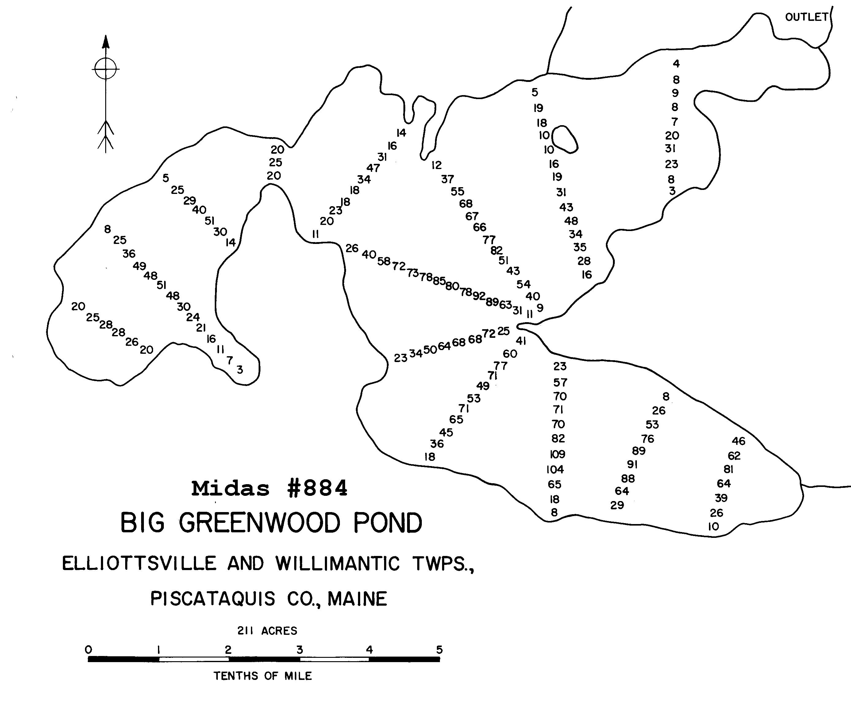 Lakes of Maine Lake Overview Big Greenwood Pond Willimantic, Elliotsville Twp, Piscataquis