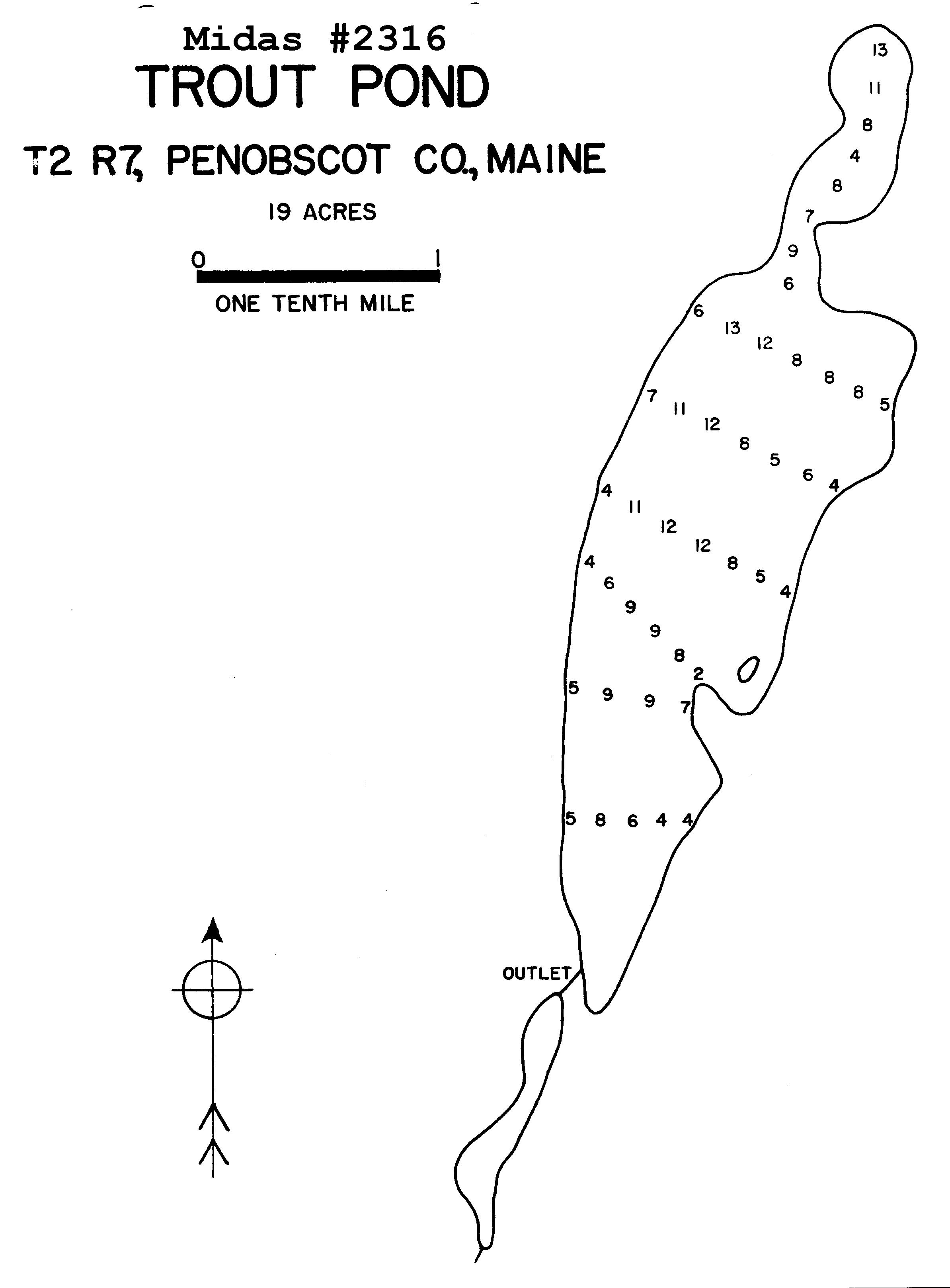 Lakes of Maine Lake Overview Trout Pond Soldiertown Twp, Penobscot, Maine