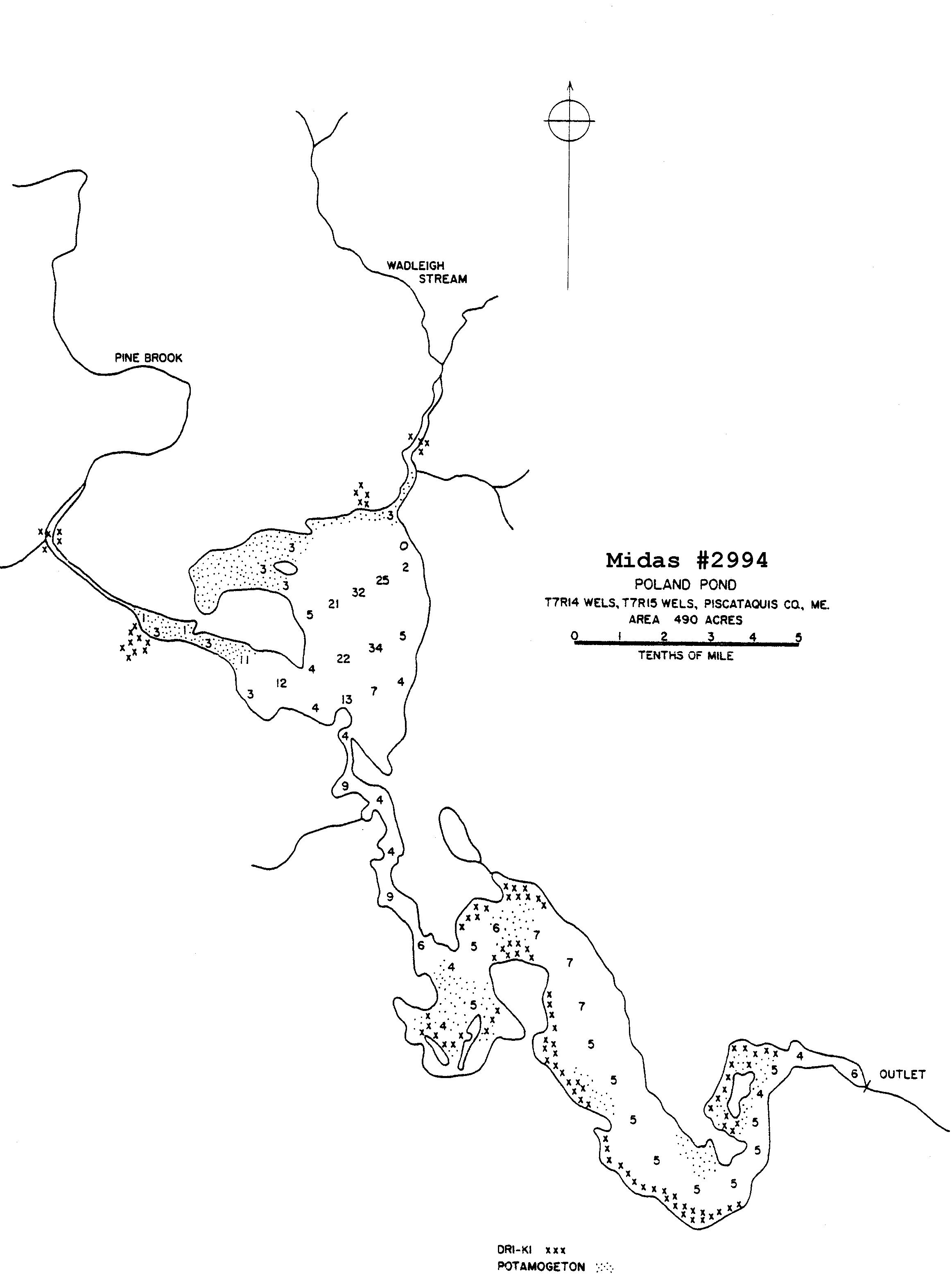 Lakes of Maine Lake Overview Poland Pond T7 R14 WELS, T7 R15 WELS, Piscataquis, Maine