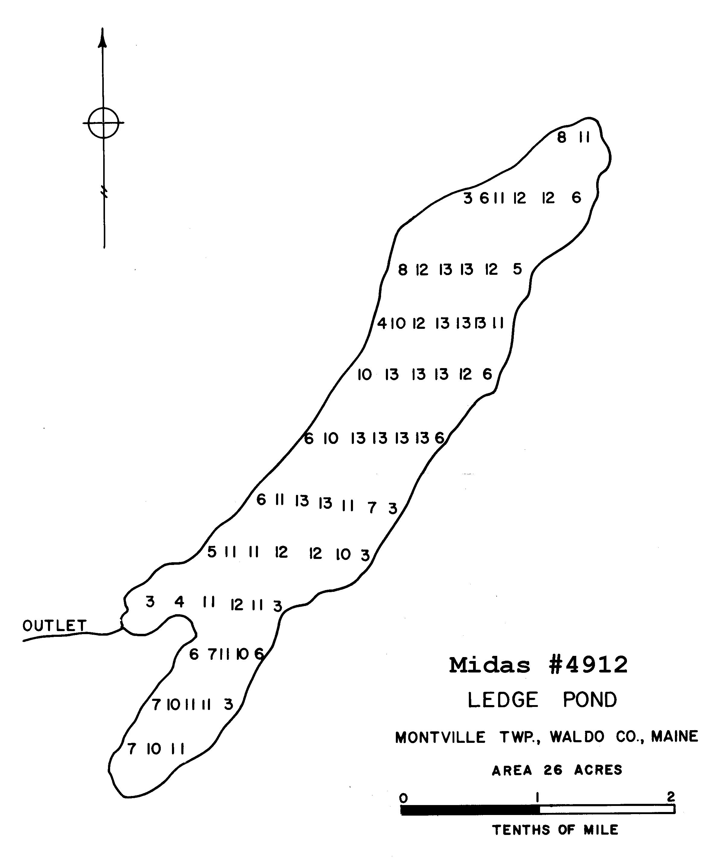 Lakes of Maine Lake Overview Ledge Pond Montville, Waldo, Maine