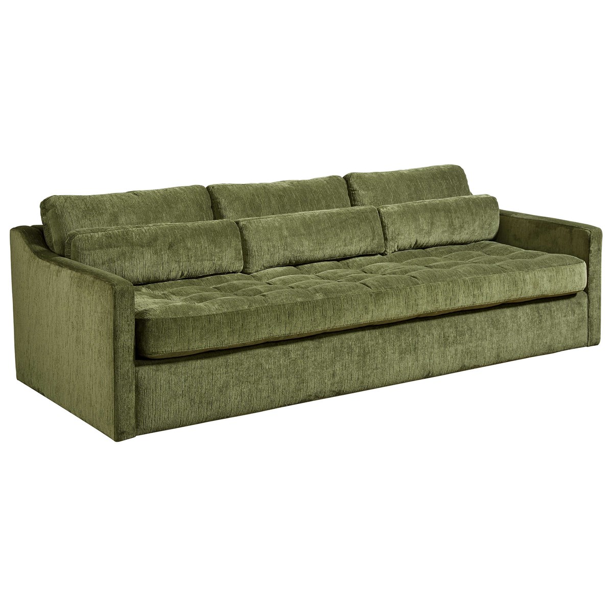 Slope 90 Inch Sofa Martini Olive Antique Velvet Lake Street Design
