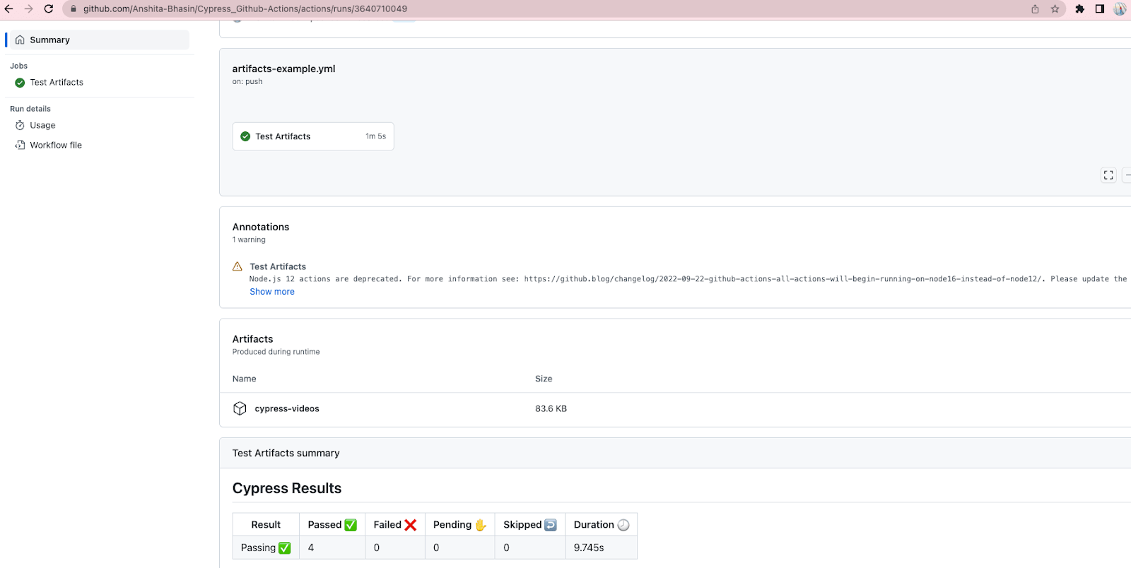 Running Tests In Cypress With GitHub Actions Guide] LambdaTest