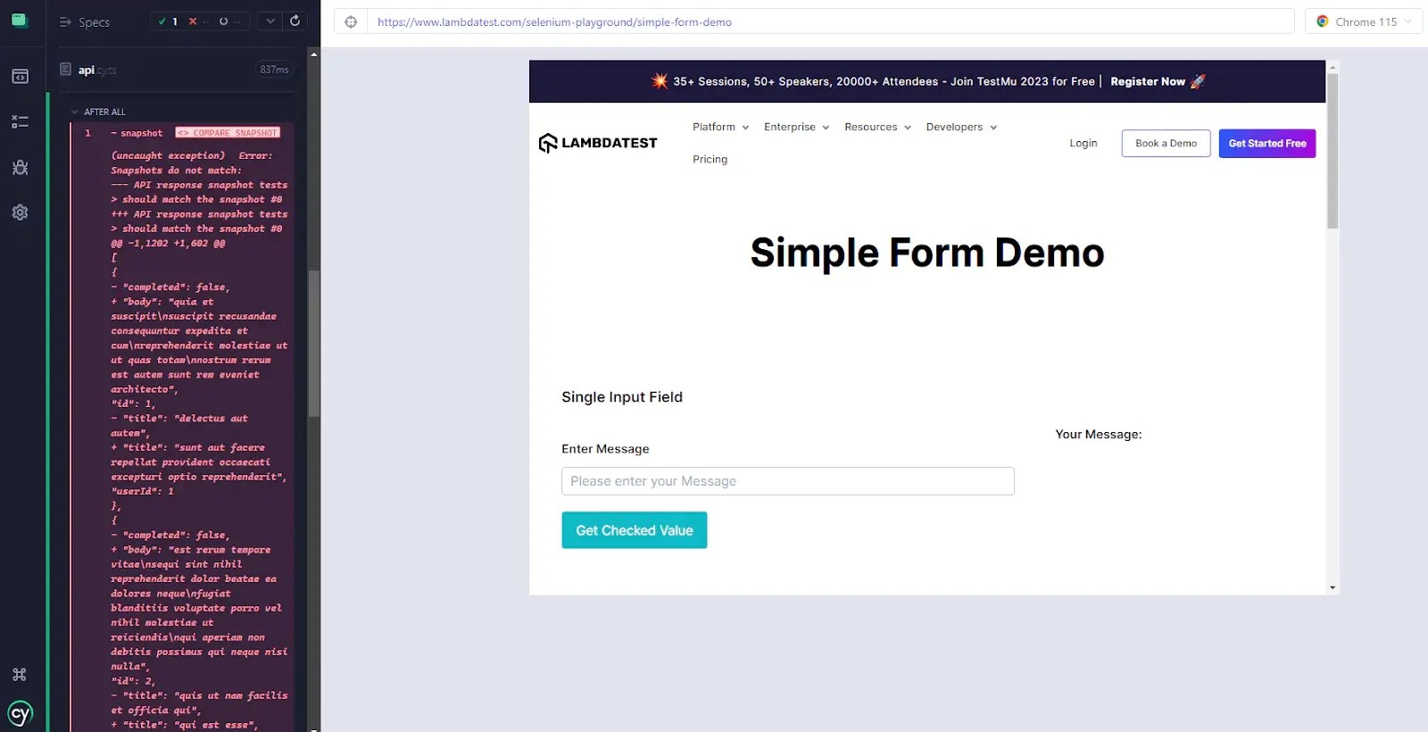 Cypress Snapshot Testing Getting Started Tutorial