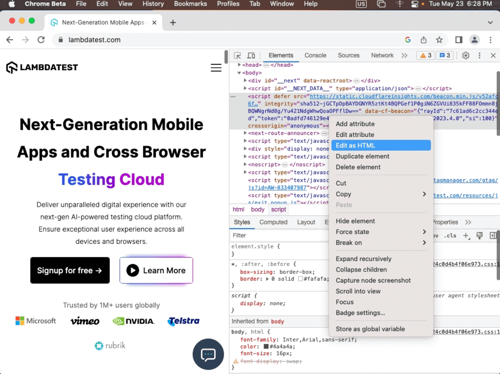 How to inspect on MacBook?