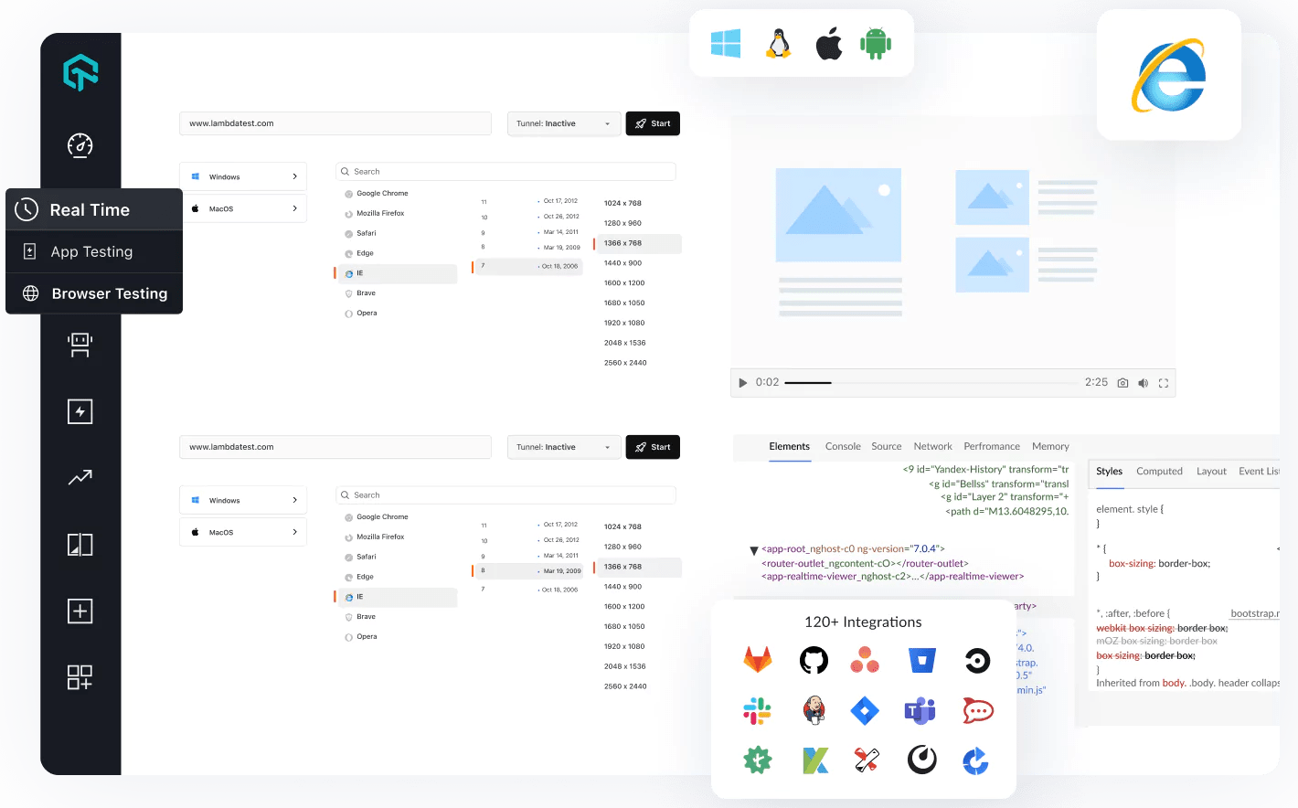 Test on Explorer Emulator IE Emulator 7 to 11