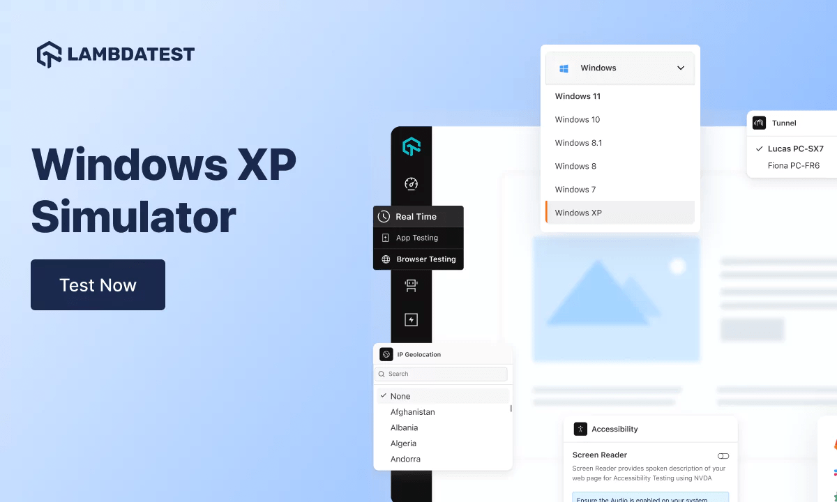 Test on Windows XP simulator online on LambdaTest