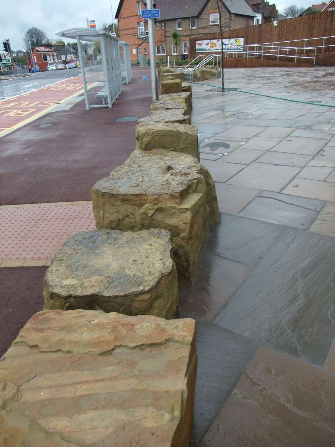 WEALDEN SUSSEX SANDSTONE FEATURE STONES ASDA ST. LEONARDS, EAST SUSSEX. STONE PROJECTS