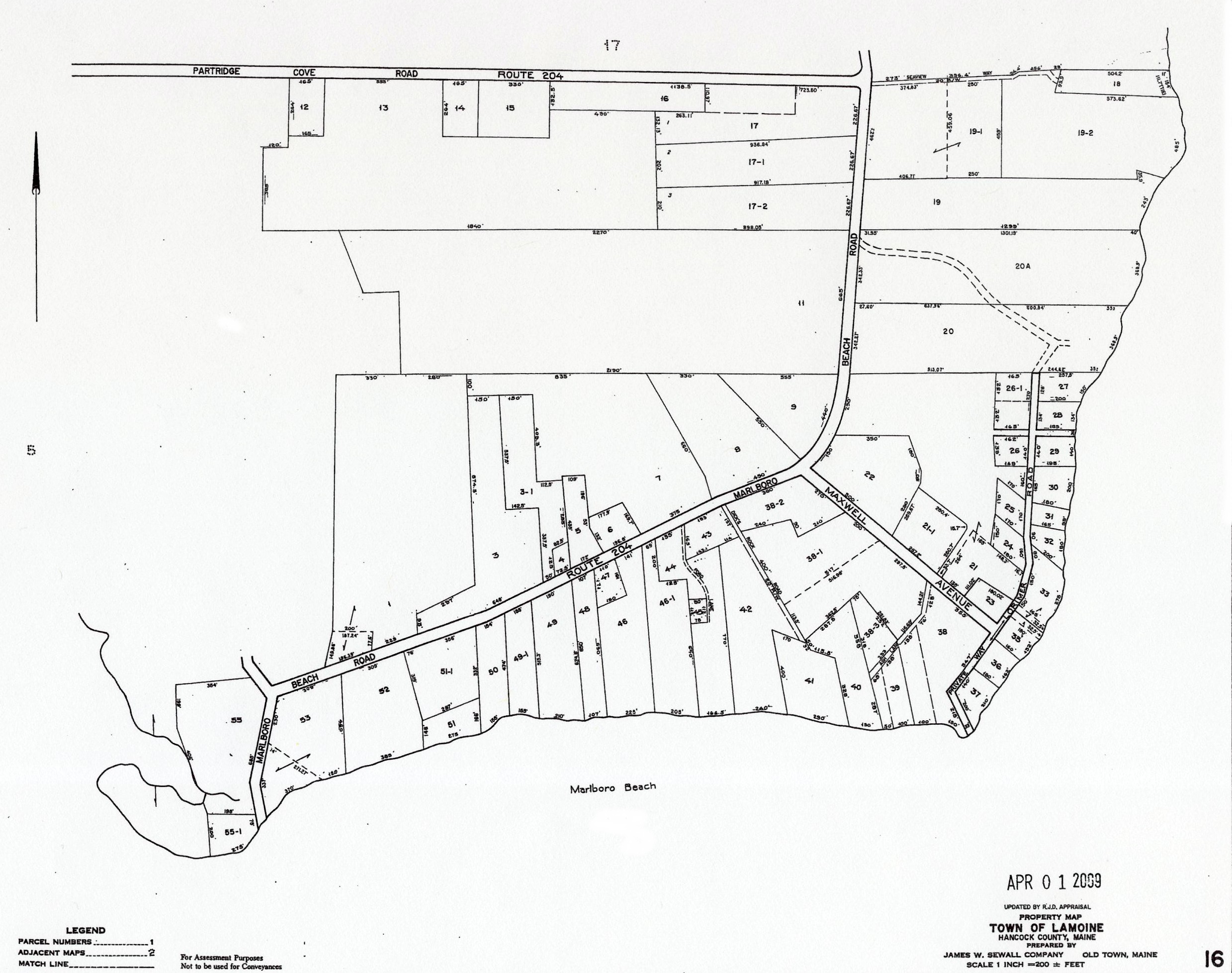 Lamoine Tax Maps 2009 Index