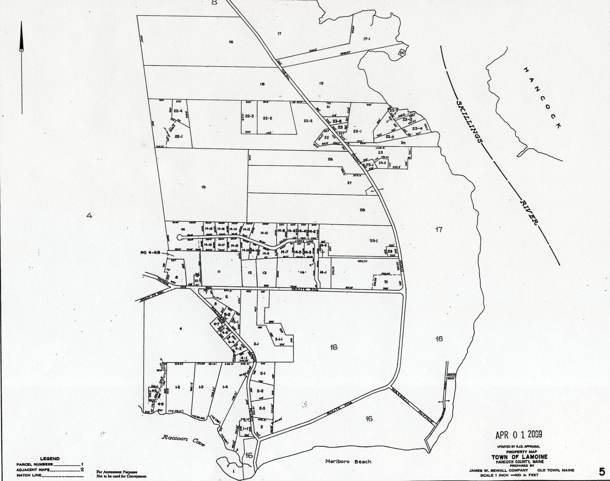 Lamoine Tax Maps 2009 Index