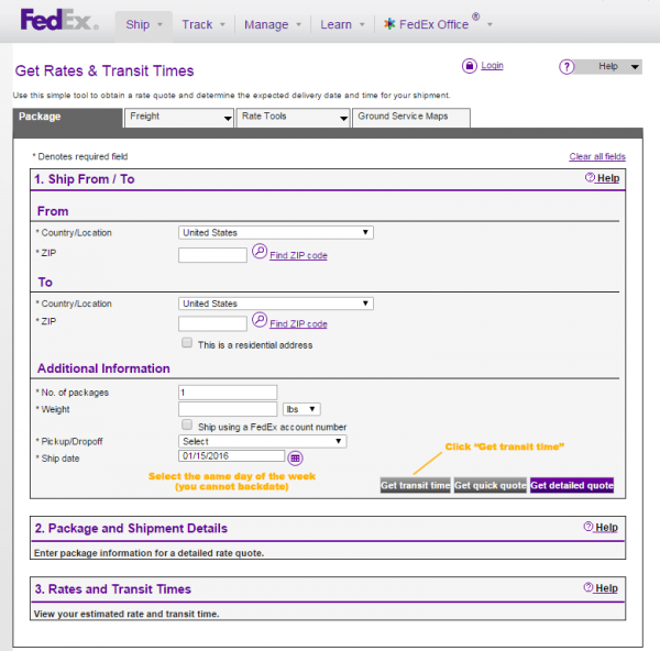 FedEx Freight Get Transit Times