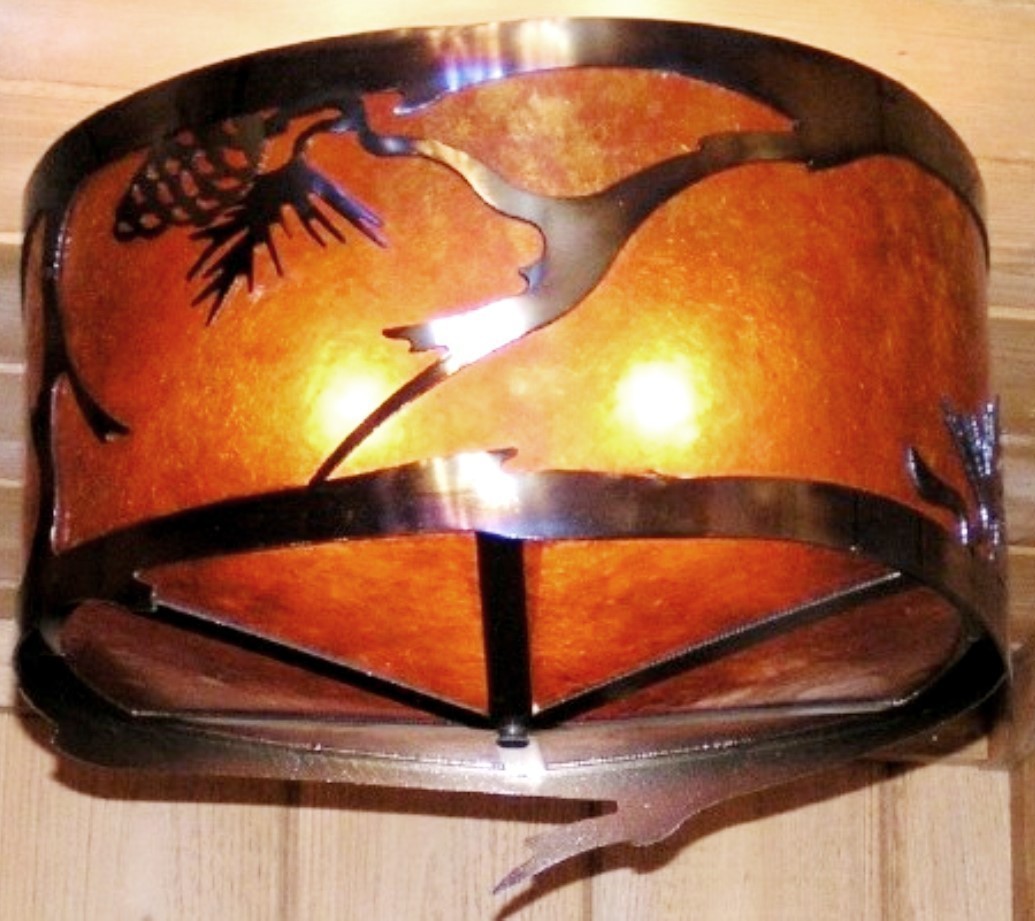 Mica Light w/Pine Cones & Branches, Custom Sizes Lamp Shade Pro