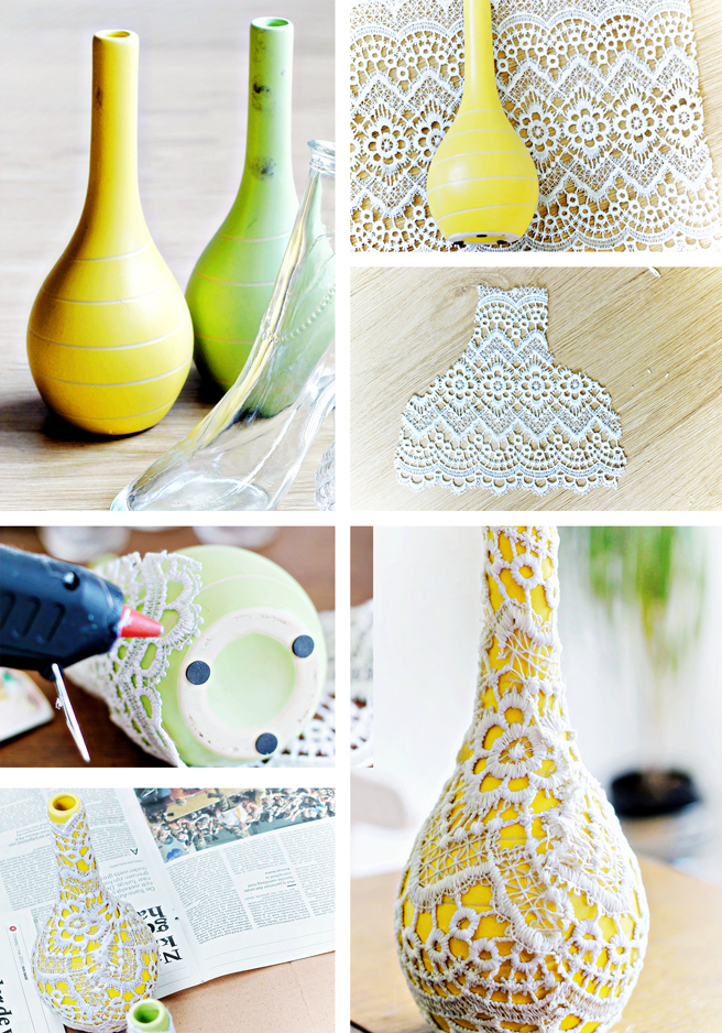 DIY Upcycling Lace Vases