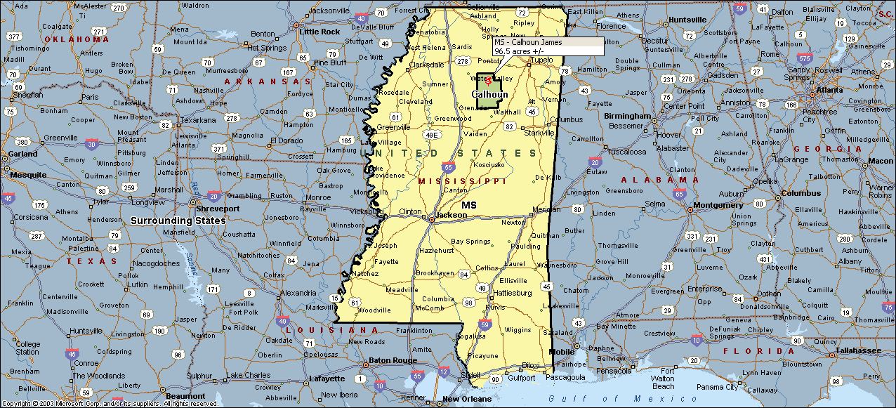 96.5 acres in Calhoun County, Mississippi