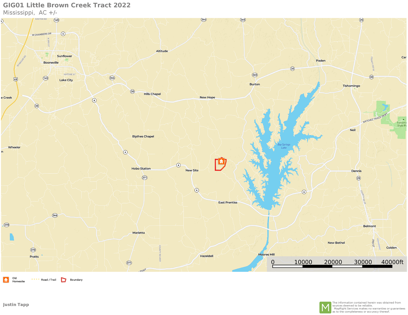 264 acres in Prentiss County, Mississippi