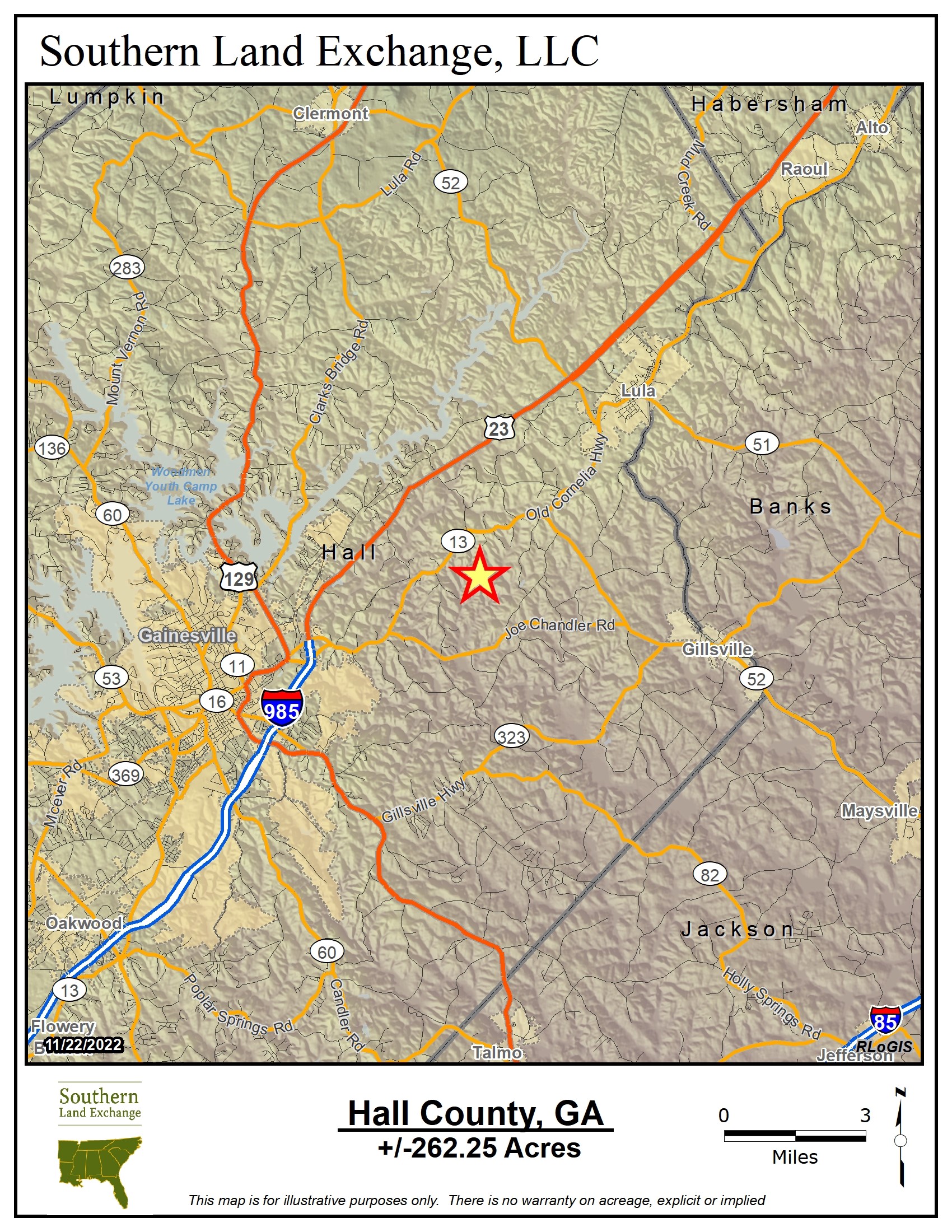 262.25 acres in Hall County,