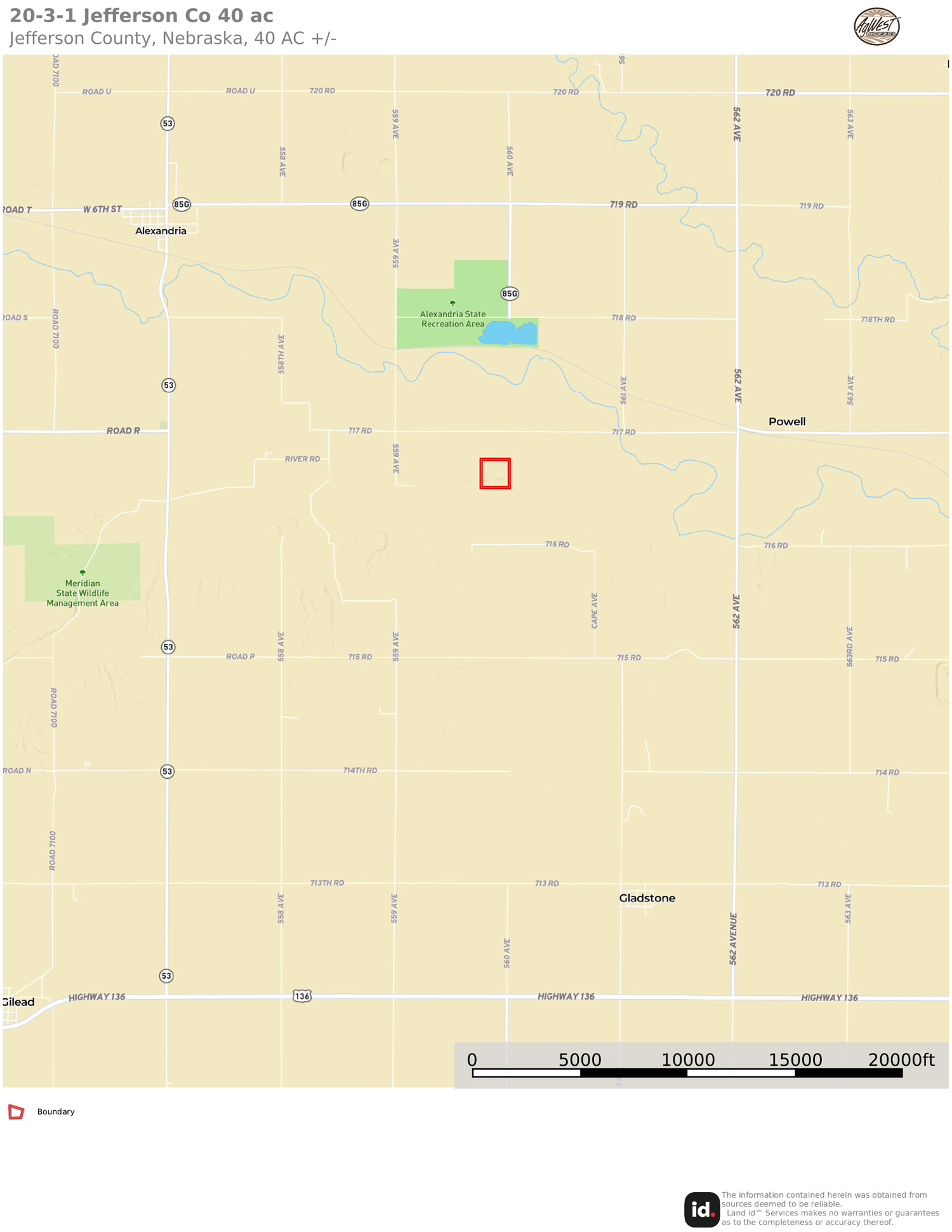 40 acres in Jefferson County, Nebraska