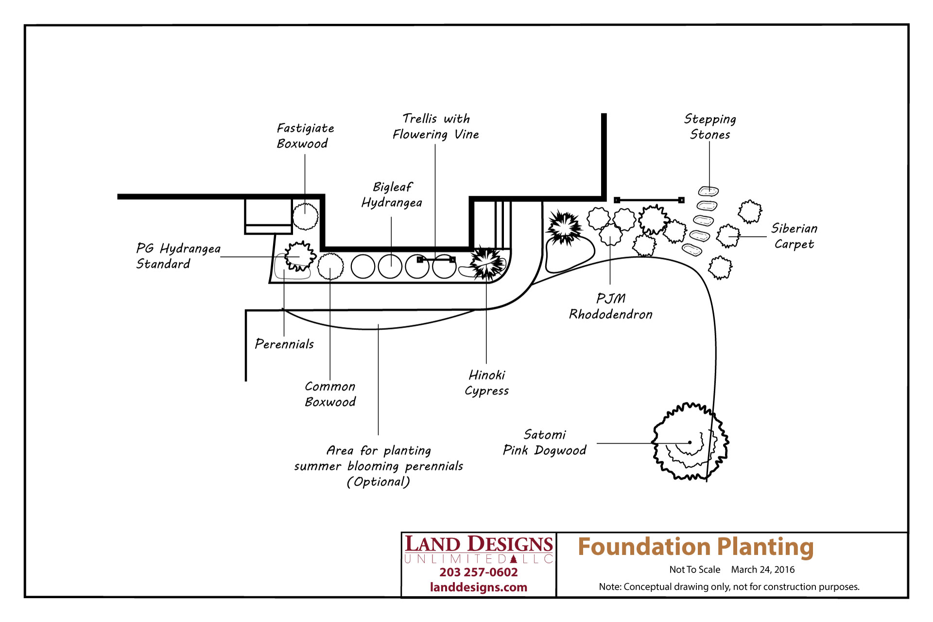 Foundation Planting Landscape Design LAND DESIGNS