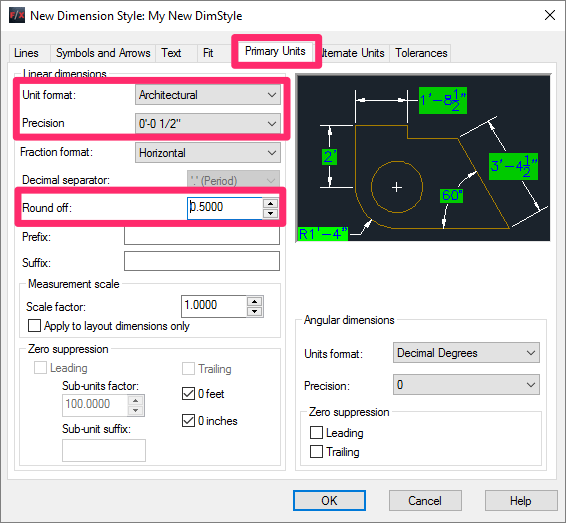 Dimension Style (DimStyle) Settings