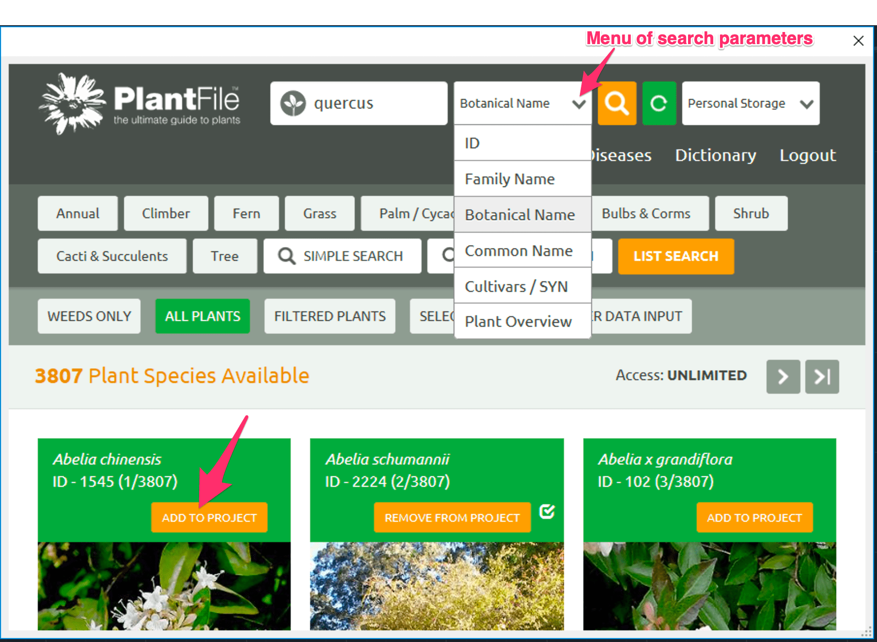Adding Plants to a Land F/X Project from the PlantFile Database