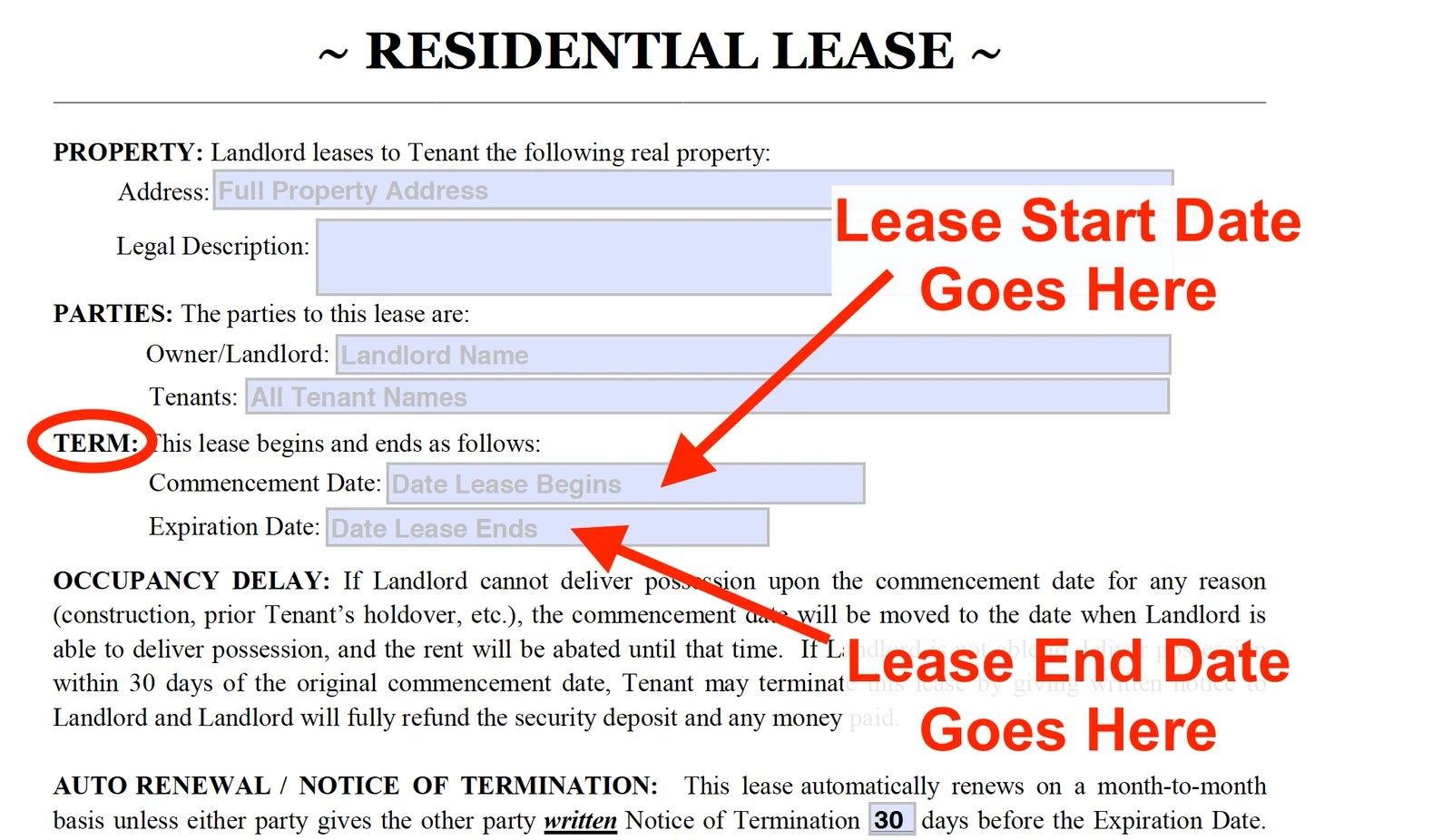 Tenancy Agreement Renewal Template