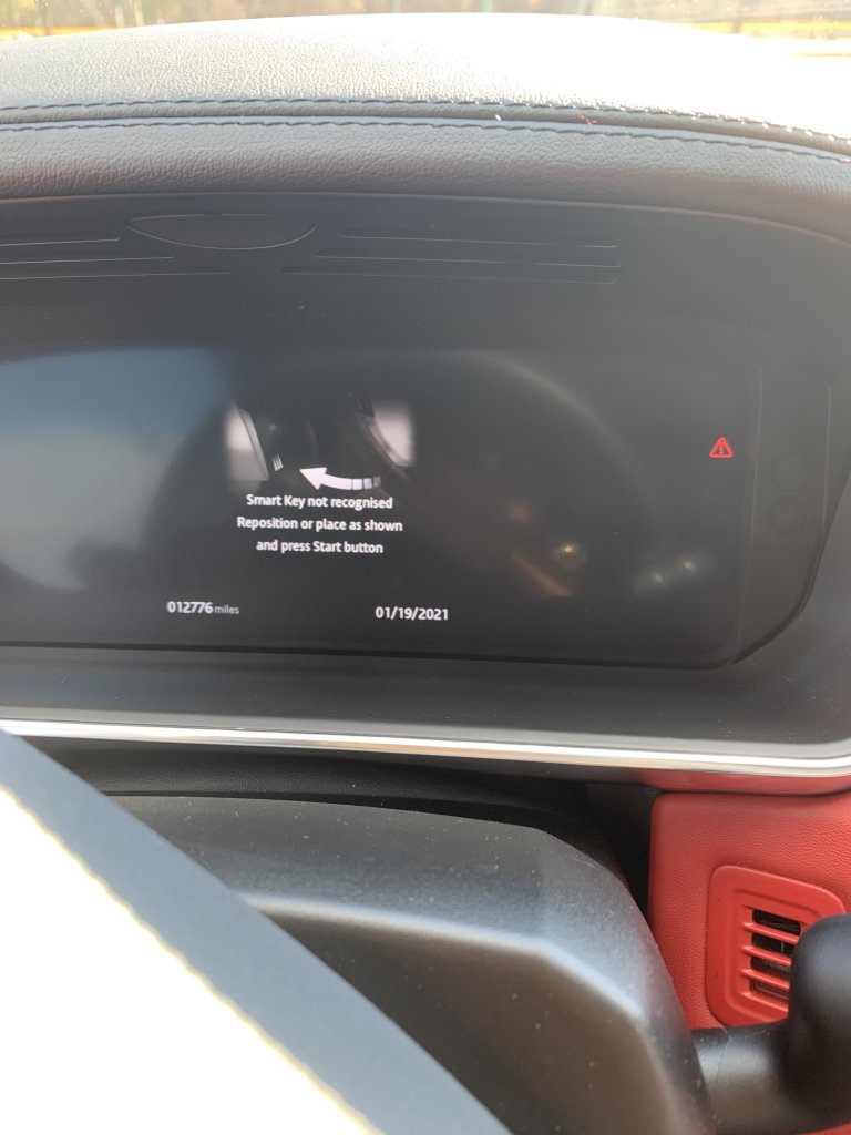 Smart key not recognize reposition or place as shown Land Rover and