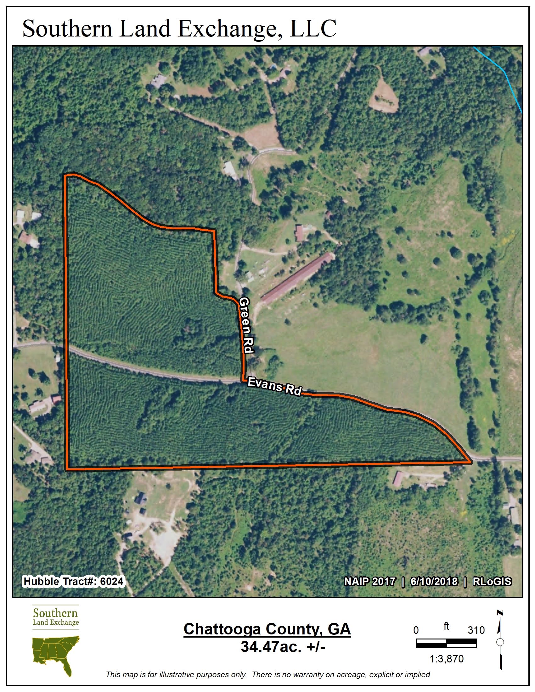 34.46 acres in Chattooga County,